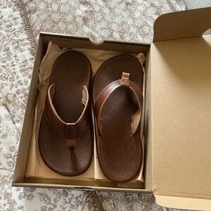 OluKai Brown Flip-Flops